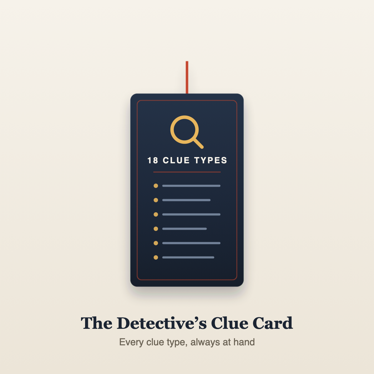 The Detective's Clue Card — free gift with The Killer Isn't Alice